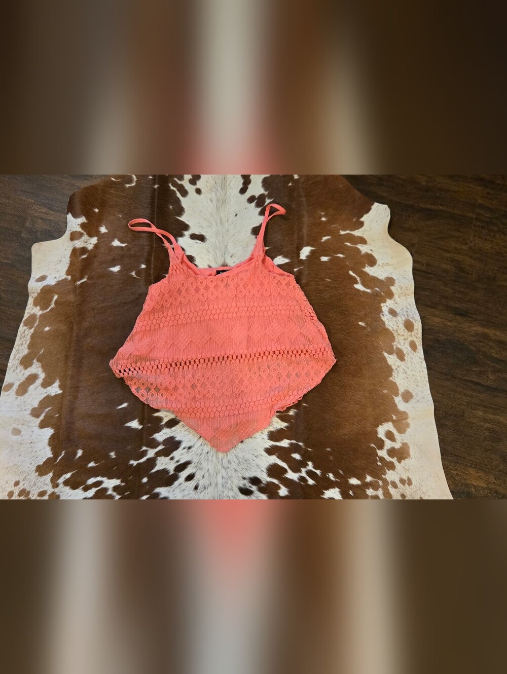 Rue21 Coral Crochet Crop Cami
